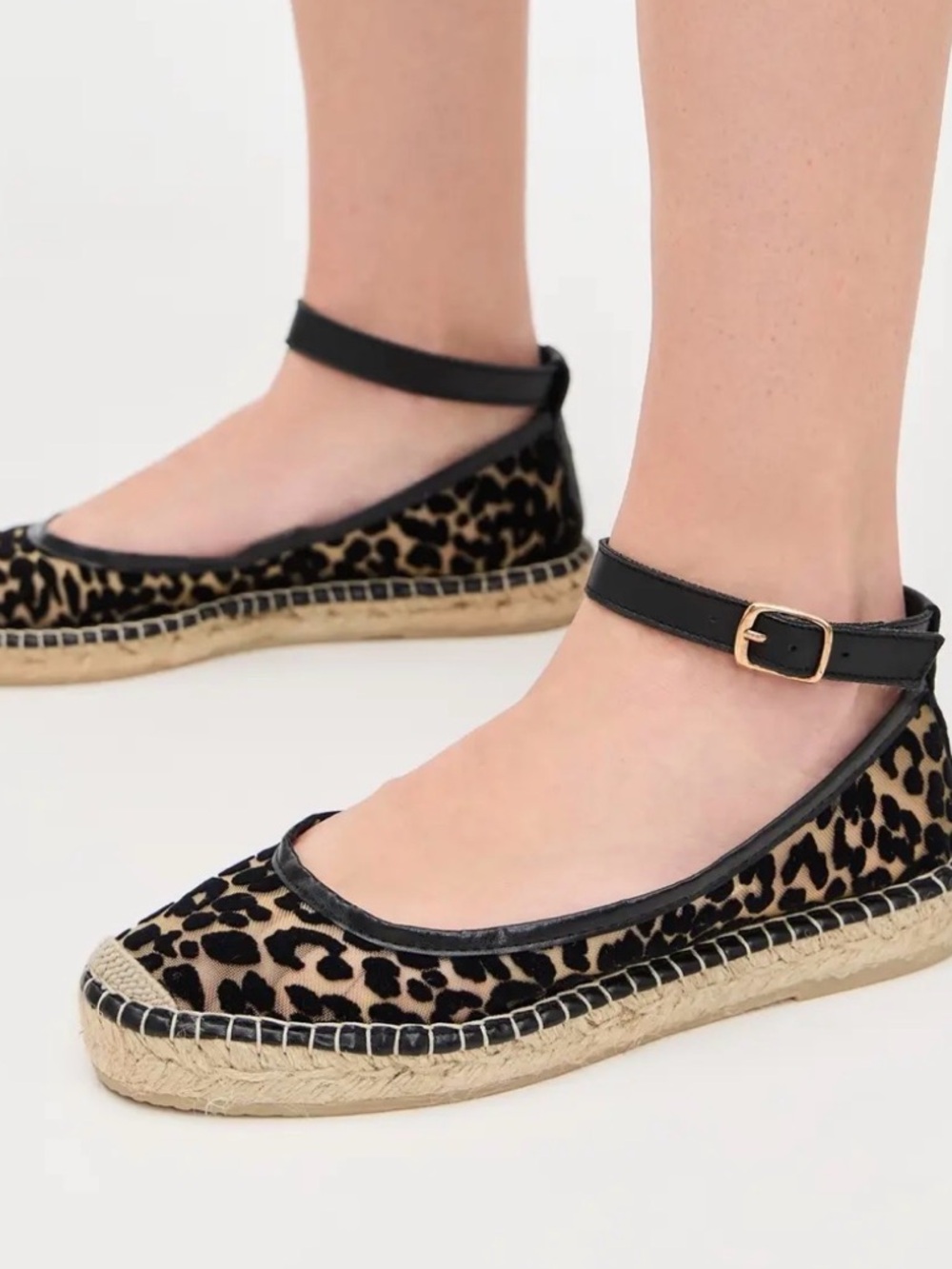 Free People Mason Ballet Espadrille Flats Leopard Spain 8.5 39